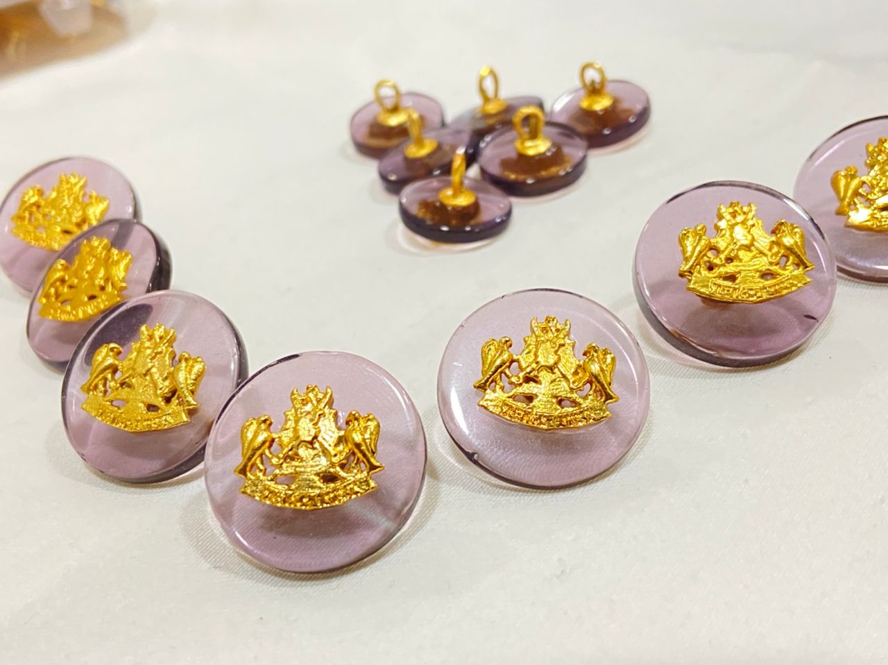 Light Purple Base Metal Rathore Rajput logo Buttons