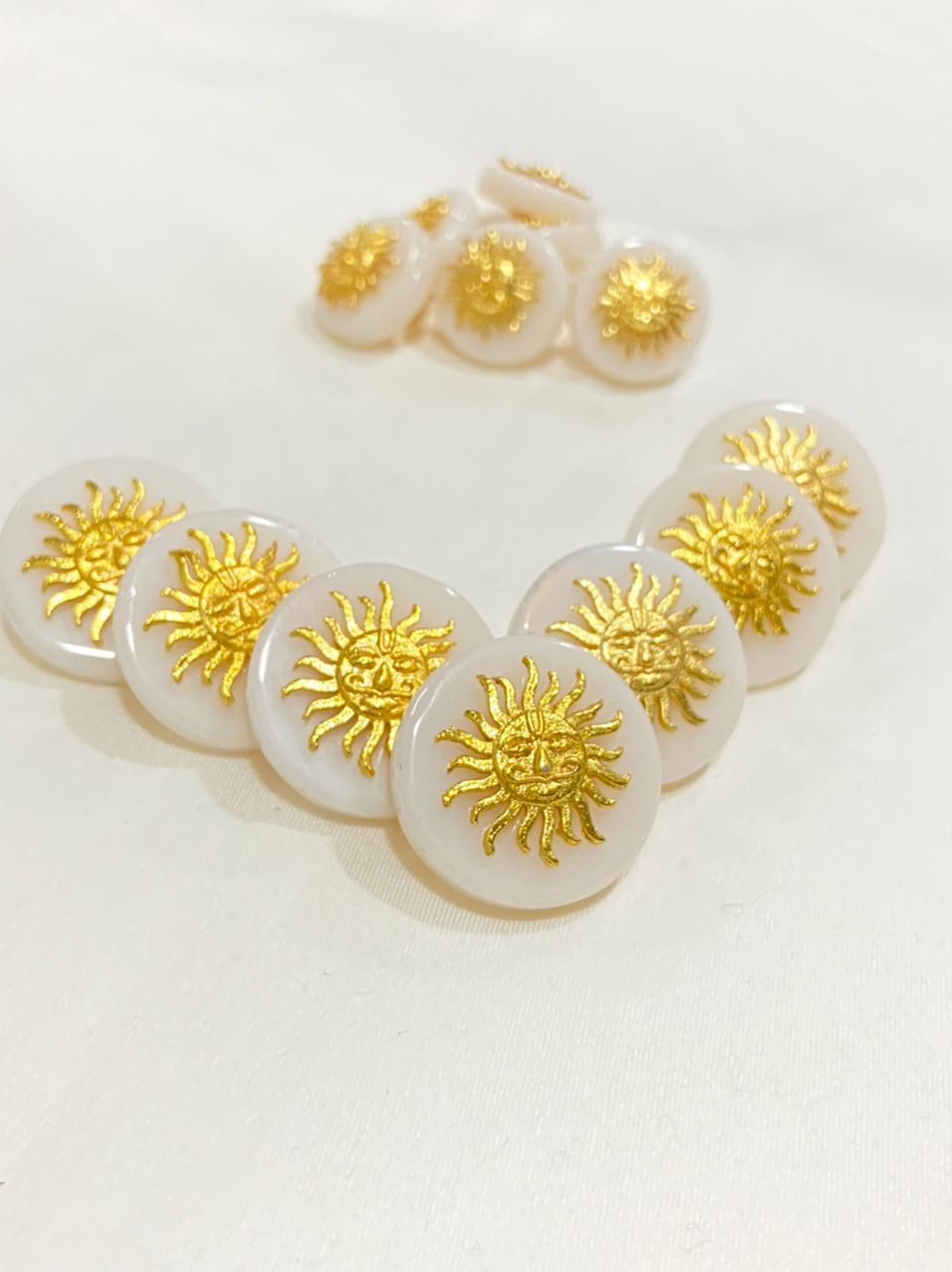White Base Suryavanshi Rajputana Shaurya Metal logo Buttons