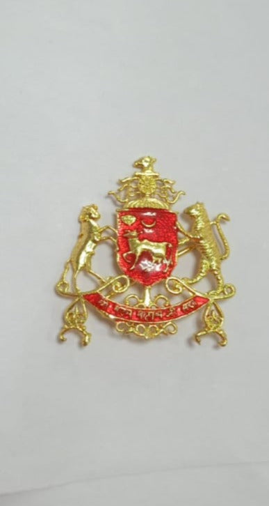 Jadaun Clan Red Meenakari Golden Monogram