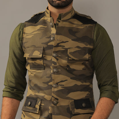 Olive Green Camouflage Hunting Style Jacket