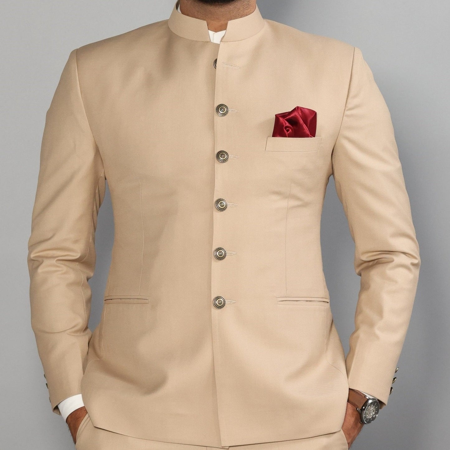 Rajanyas Traditional Khaki Jodhpuri Suit| Perfect for Wedding and Festive wear|