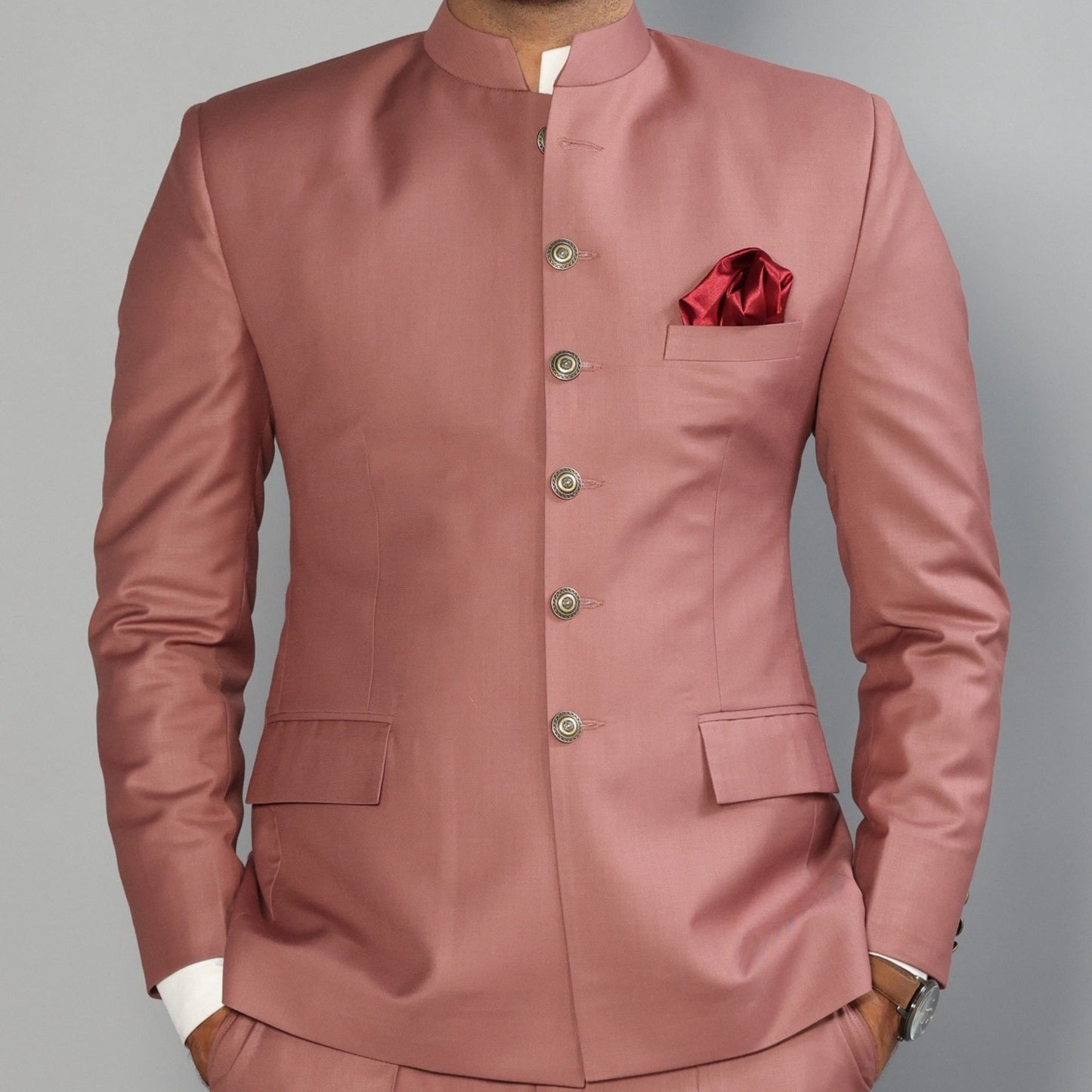 Rajanyas Traditional Rose Wood Jodhpuri Suit| Perfect for Wedding and Festive wear|