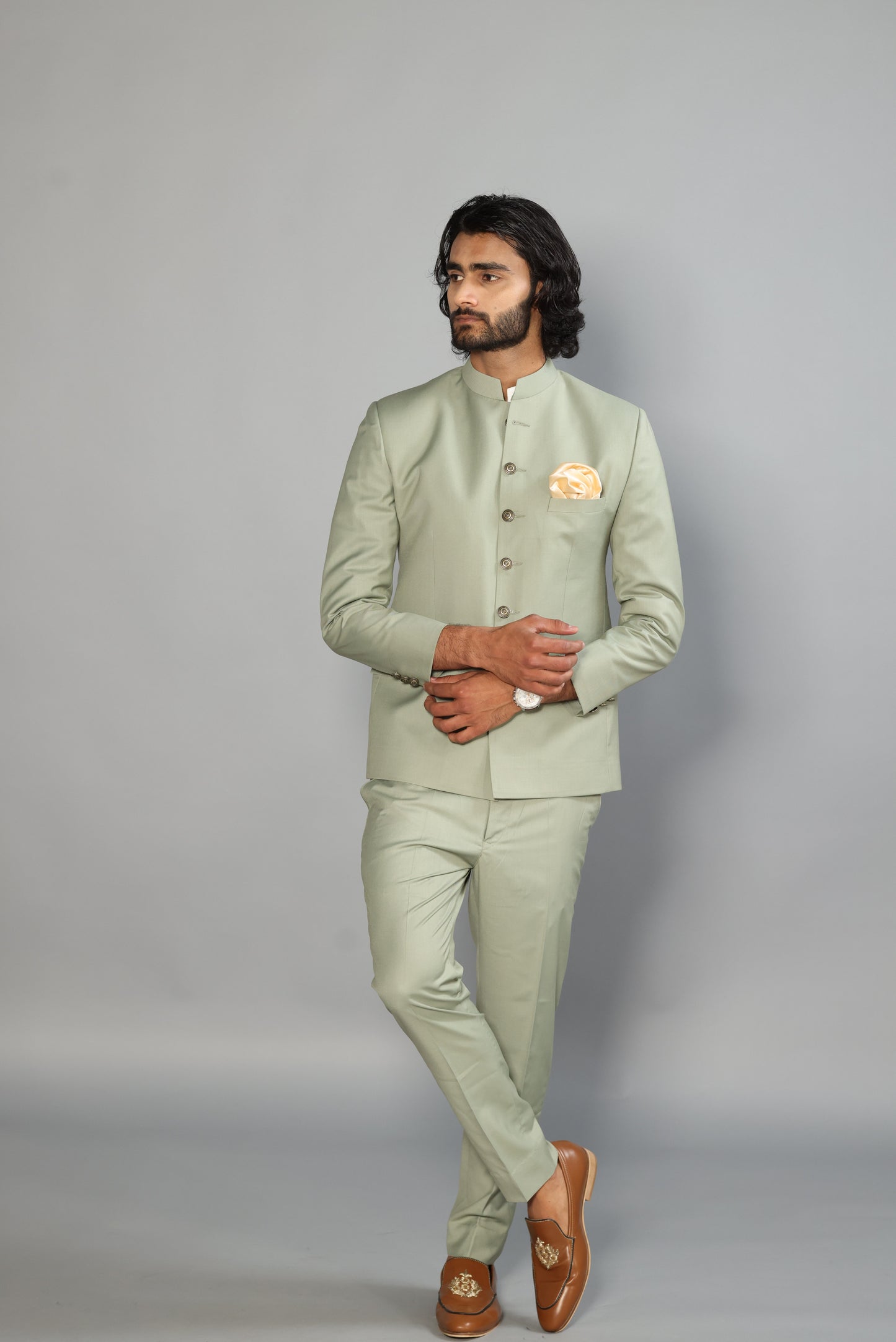 Rajanyas Traditional Pastel Green Jodhpuri Suit| Perfect for Wedding and Festive wear|