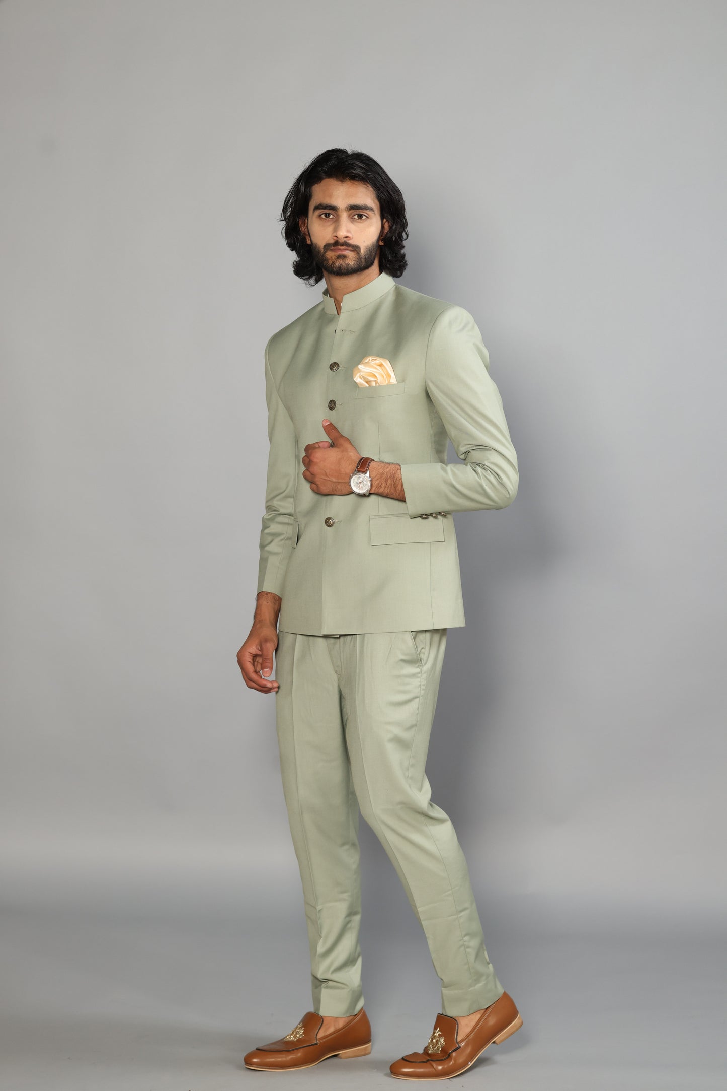 Rajanyas Traditional Pastel Green Jodhpuri Suit| Perfect for Wedding and Festive wear|