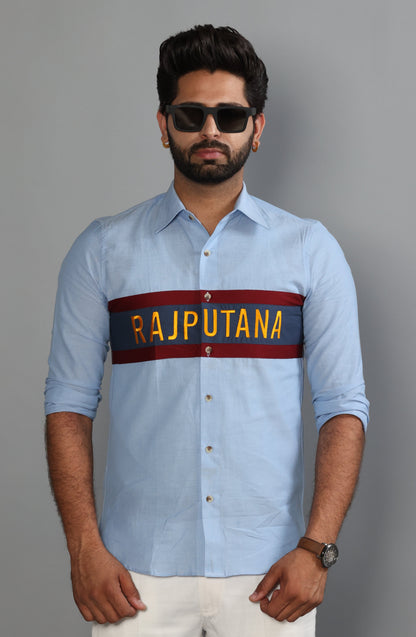 Navy Stripe Sky Blue Rajputana Shirt