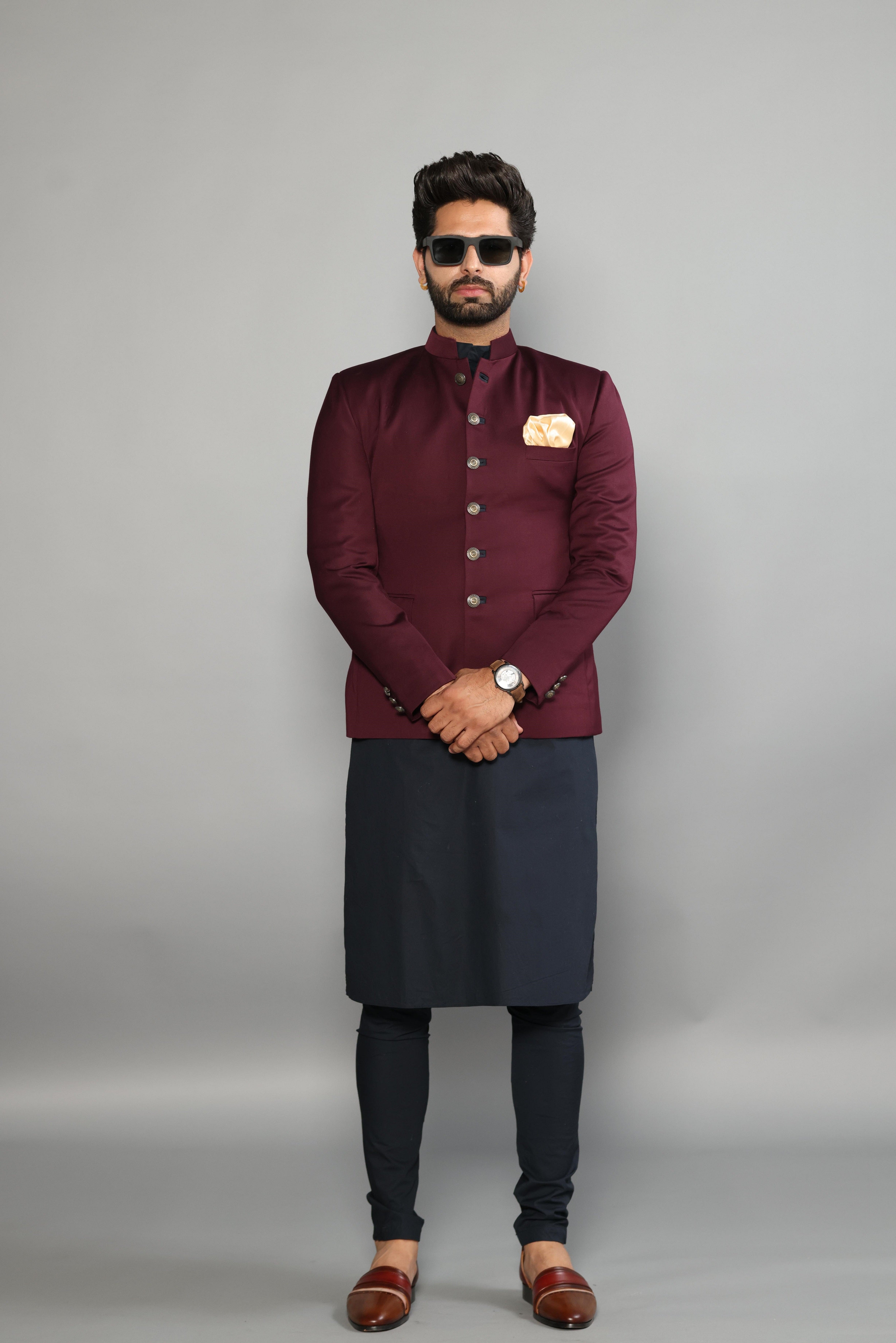 Buy Printed Slim Fit Bandhgala Jacket Online at Best Prices in India -  JioMart.