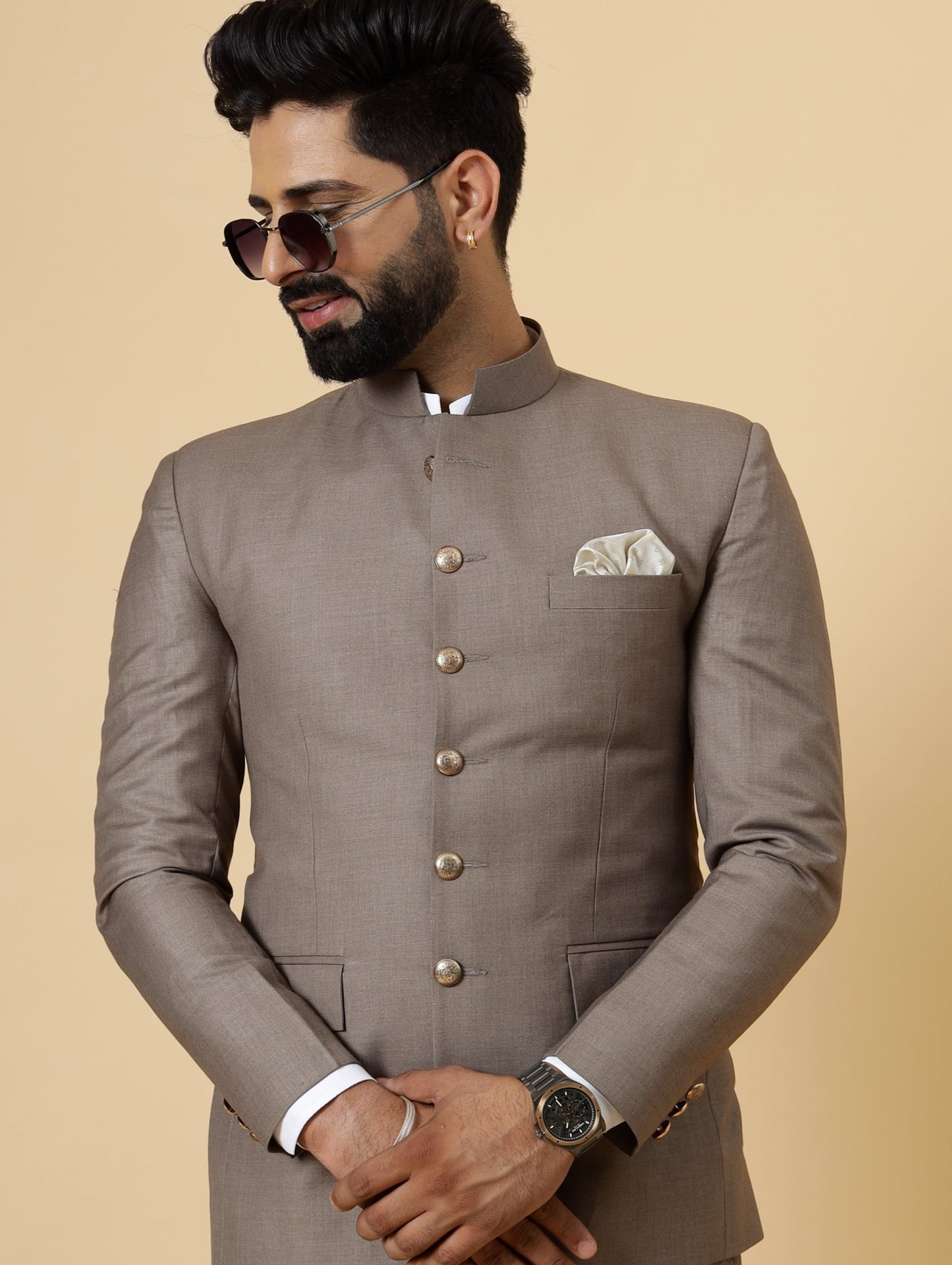 Traditional Mink Brown Jodhpuri Suit| Perfect for Wedding and Casual wear|