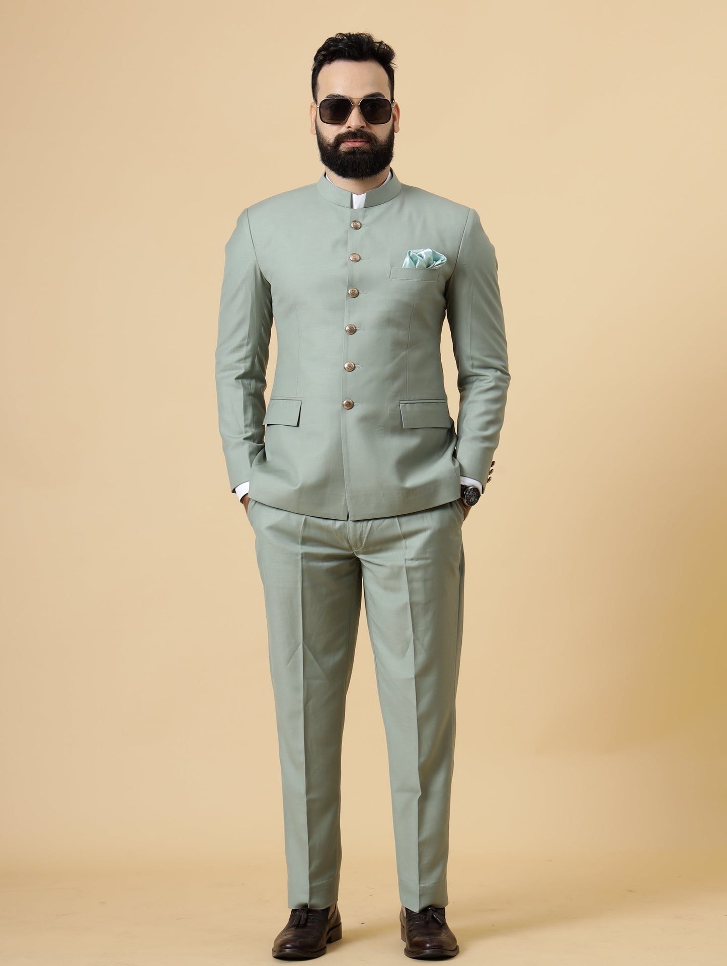 Traditional Moss Green Jodhpuri Suit | Perfect for Wedding and Casual wear|