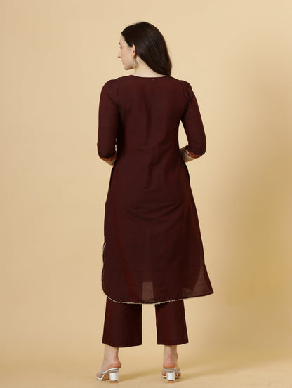 Classy Wine Kurti-Palazzo Set