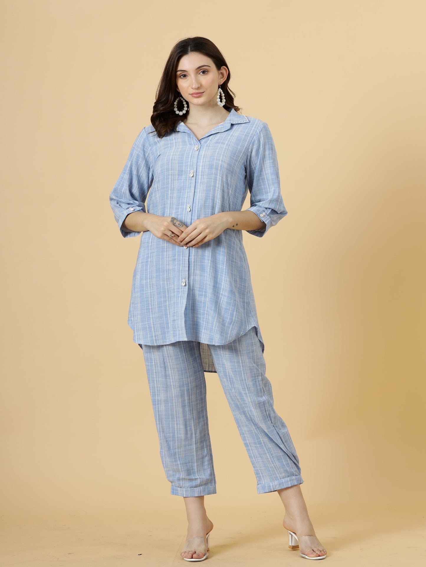 Alluring Chambray Blue Co-Ord Set