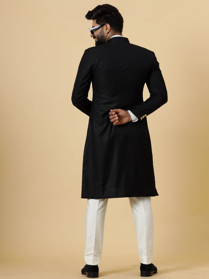 Classic Black Achkan for Men