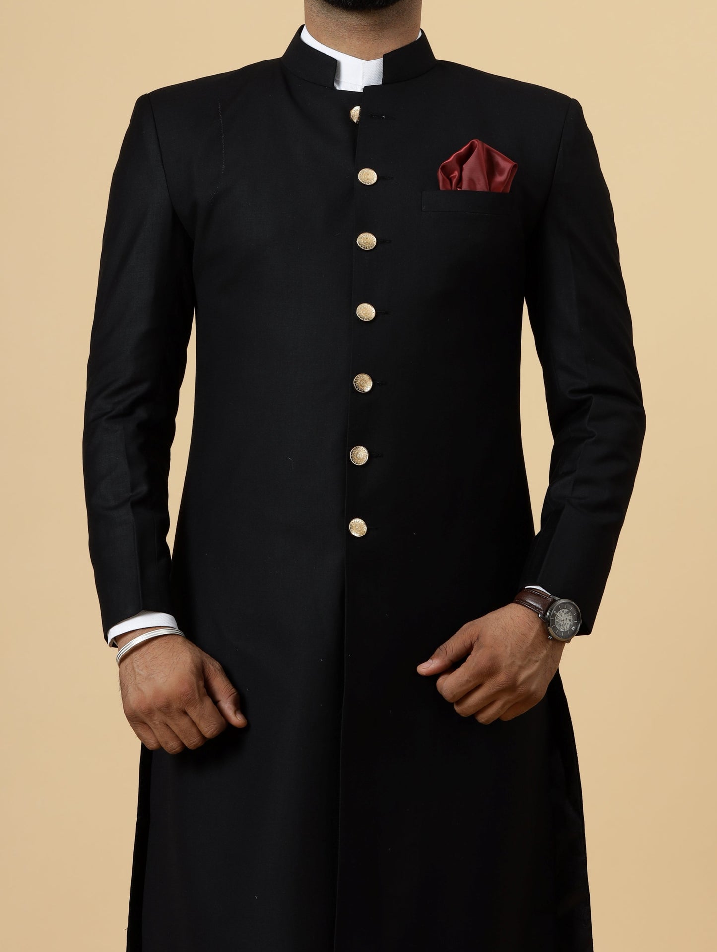 Classic Black Achkan for Men