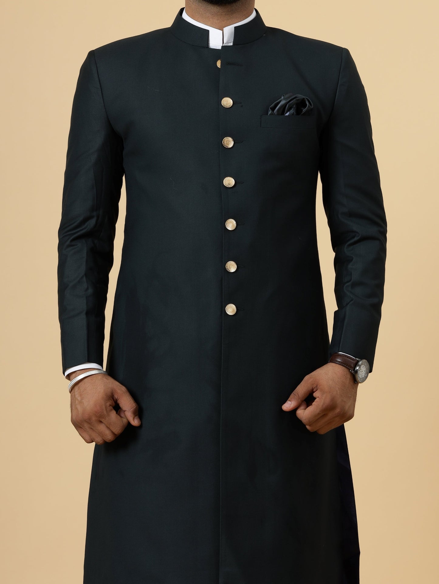 Classic Dark Green Achkan for Men