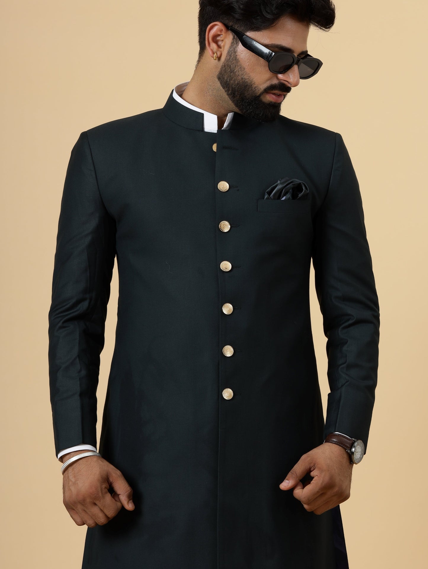 Classic Dark Green Achkan for Men