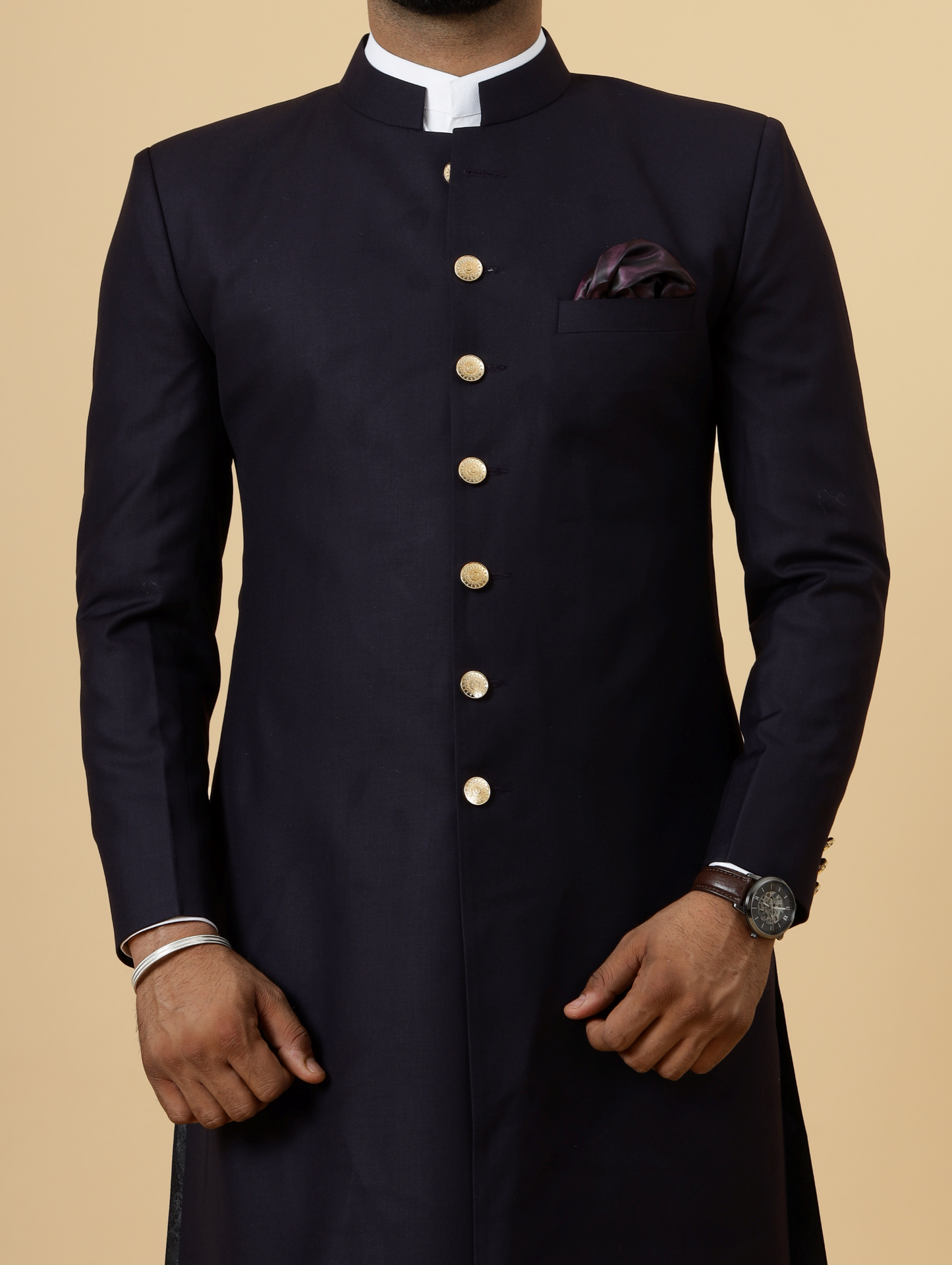 Classic Blue Berry Achkan for Men