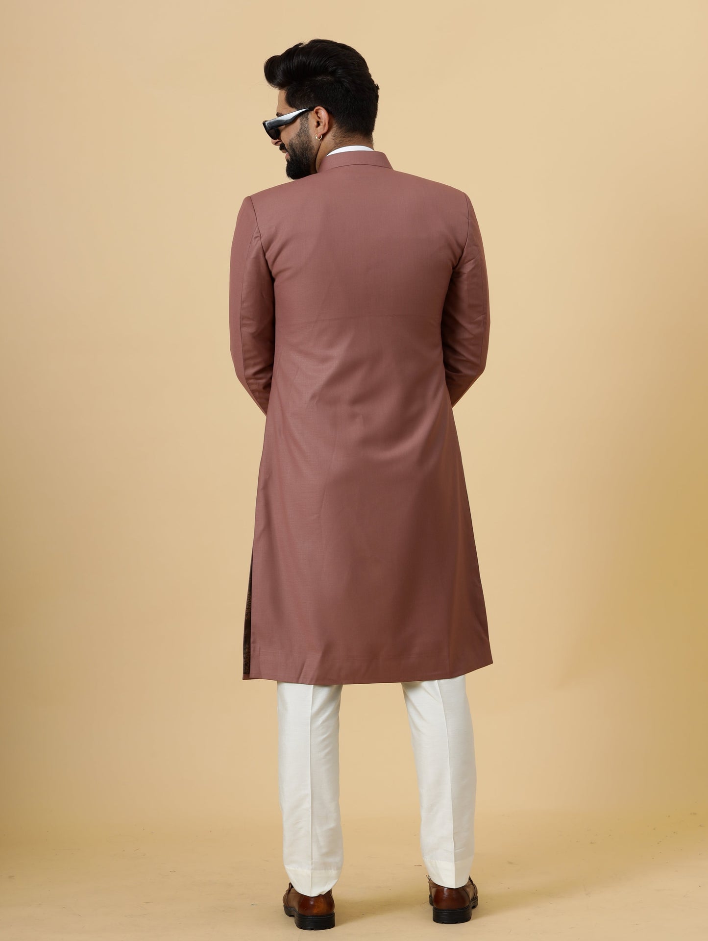 Classic Rosewood Achkan for Men