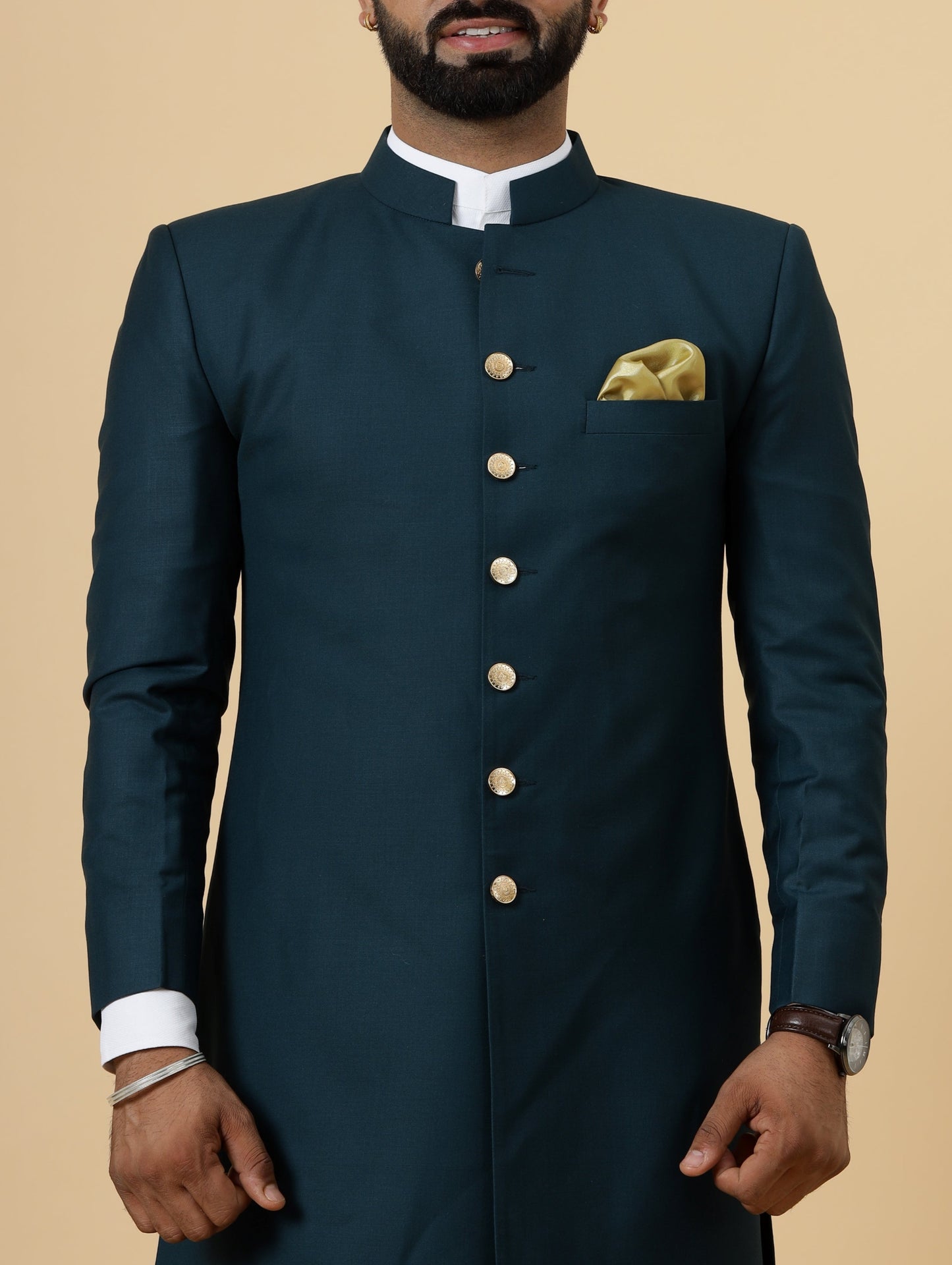 Classic Teal Achkan for Men