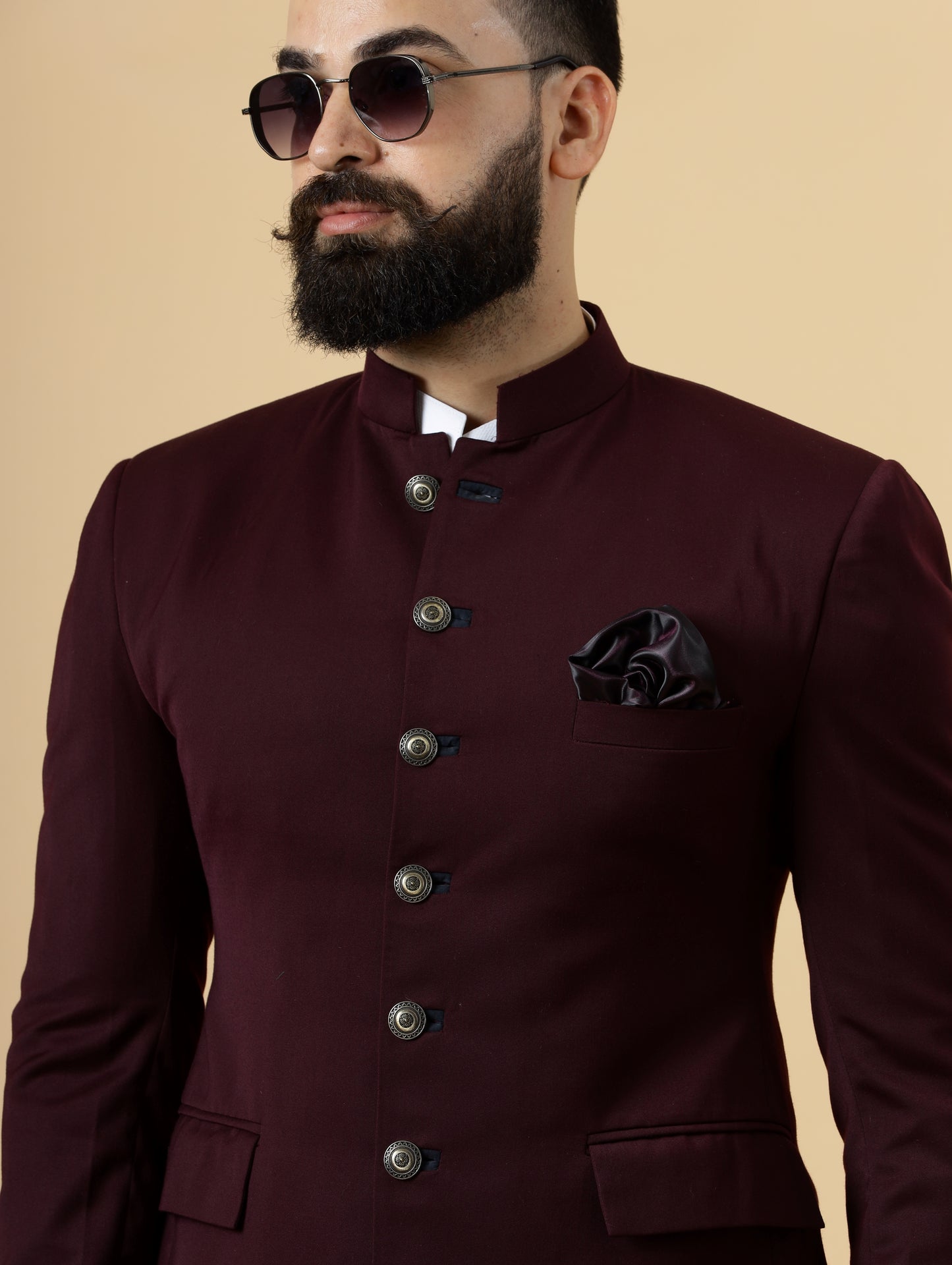 Exclusive Wine Jodhpuri Bandhgala with White Trouser| Terry Rayon | Perfect for Cocktail party , Funtional wear, Festive  wear|