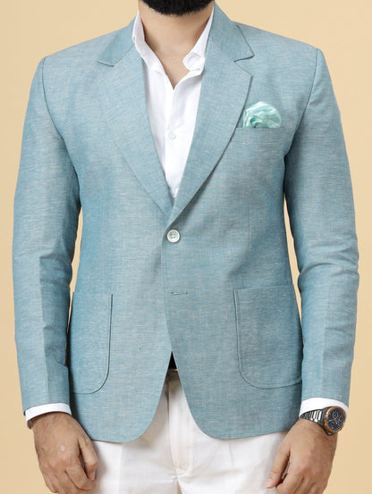 Classy Bottle Green Linen 2-Piece Suit for Men | White Trouser |