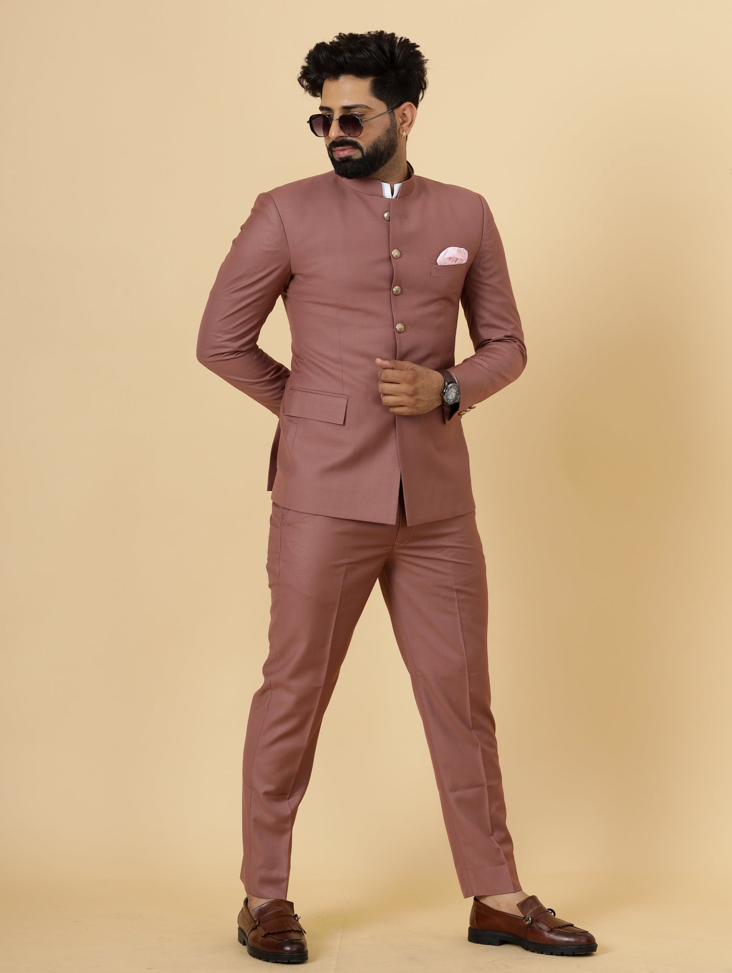 Traditional Rosewood Jodhpuri Suit | Perfect for Wedding and Casual wear|