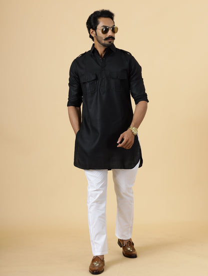 Black Hunting Style only kurta