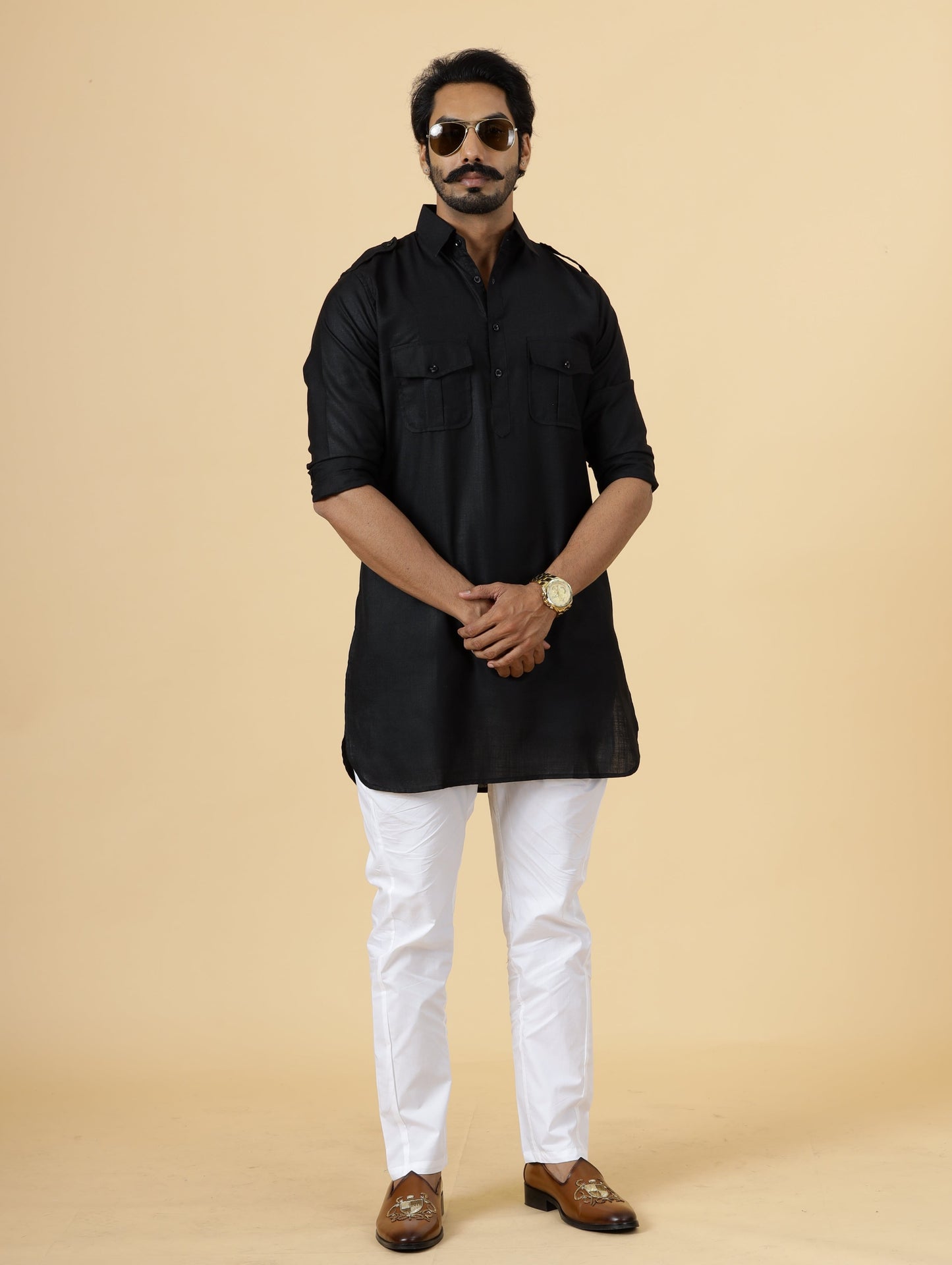 Black Hunting Style only kurta