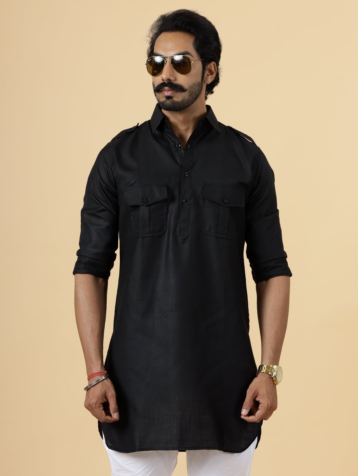 Black Hunting Style only kurta