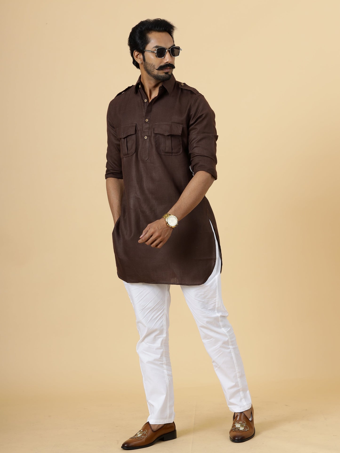 Cocoa Brown Hunting Style only Kurta