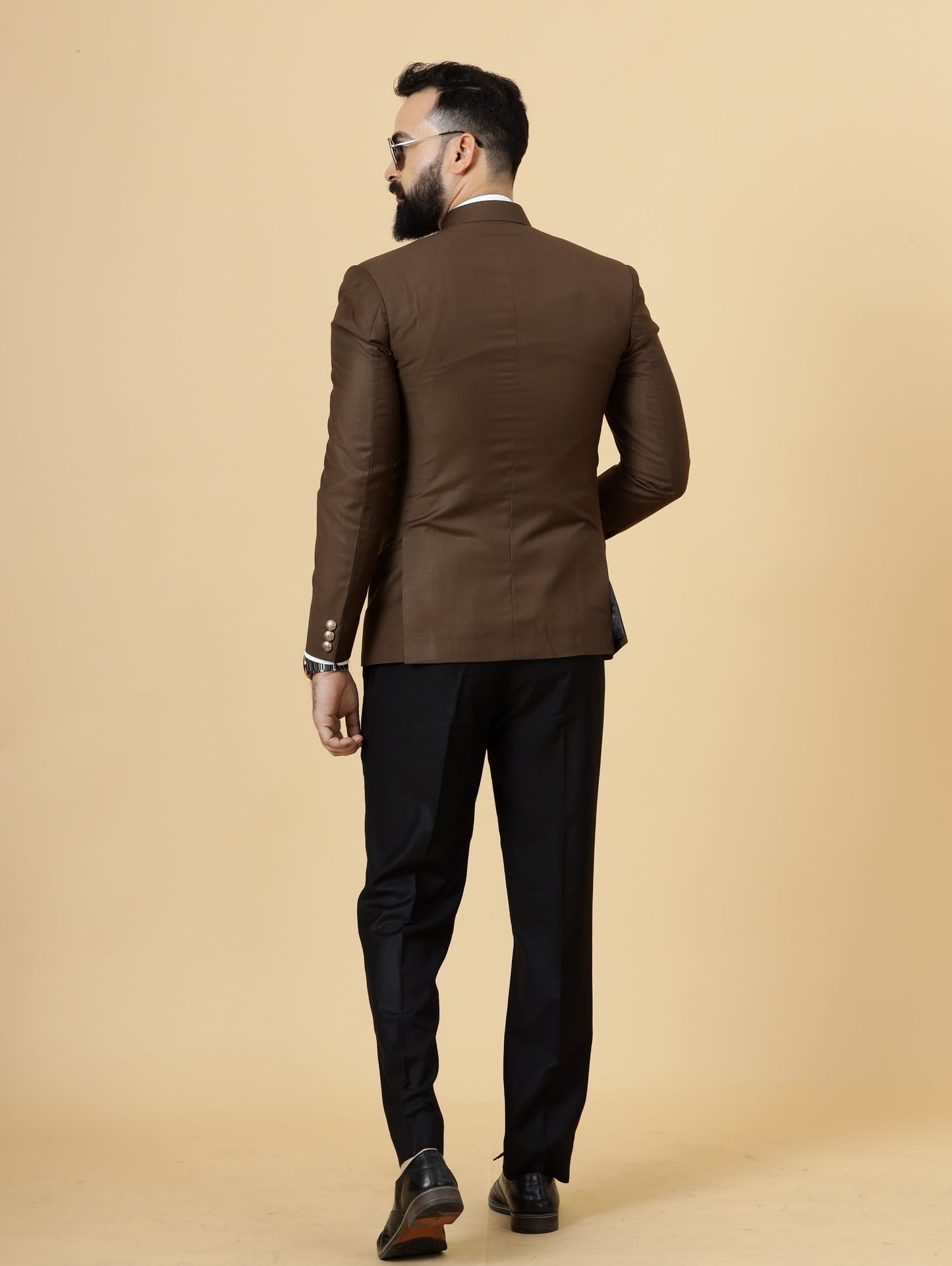 Exclusive Cocoa Brown Jodhpuri Bandhgala with Black Trouser| Terry Rayon | Perfect for Cocktail party , Funtional wear, Festive  wear|