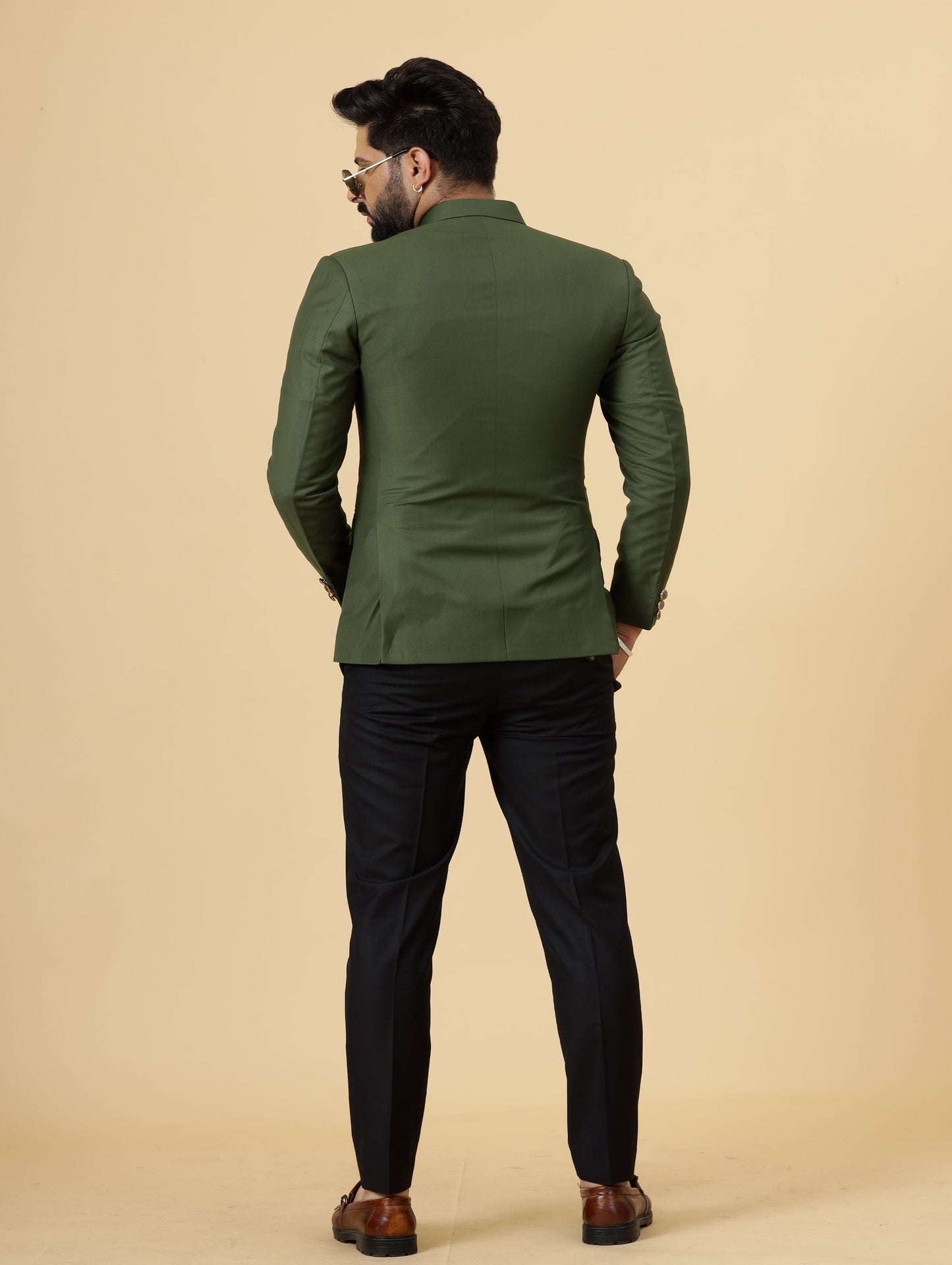 Seaweed Green Jodhpuri Blazer with Black Trouser| Perfect for Wedding and Casual wear|