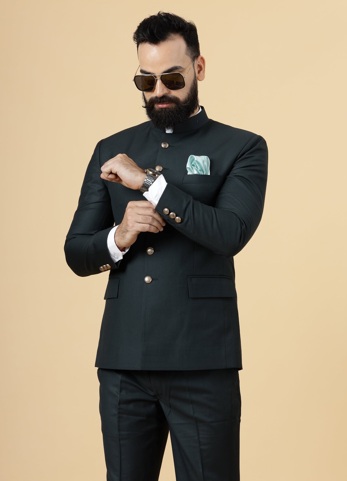 Traditional Dark Green Jodhpuri Suit | Perfect for Wedding and Casual wear|