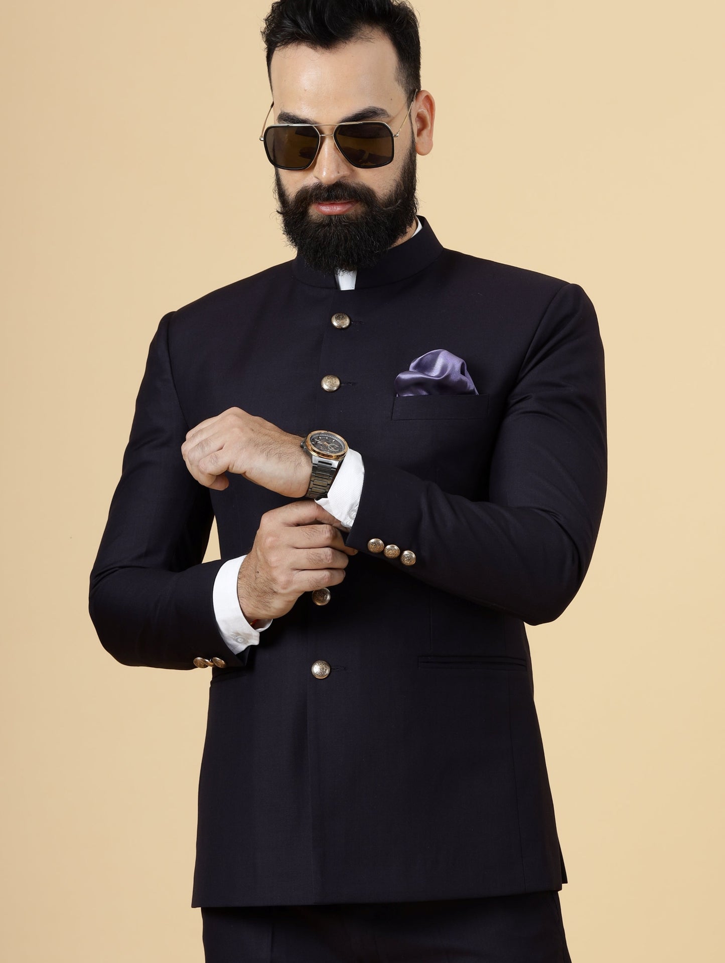 Traditional Navy Blue Jodhpuri Suit | Perfect for Wedding and Casual wear|