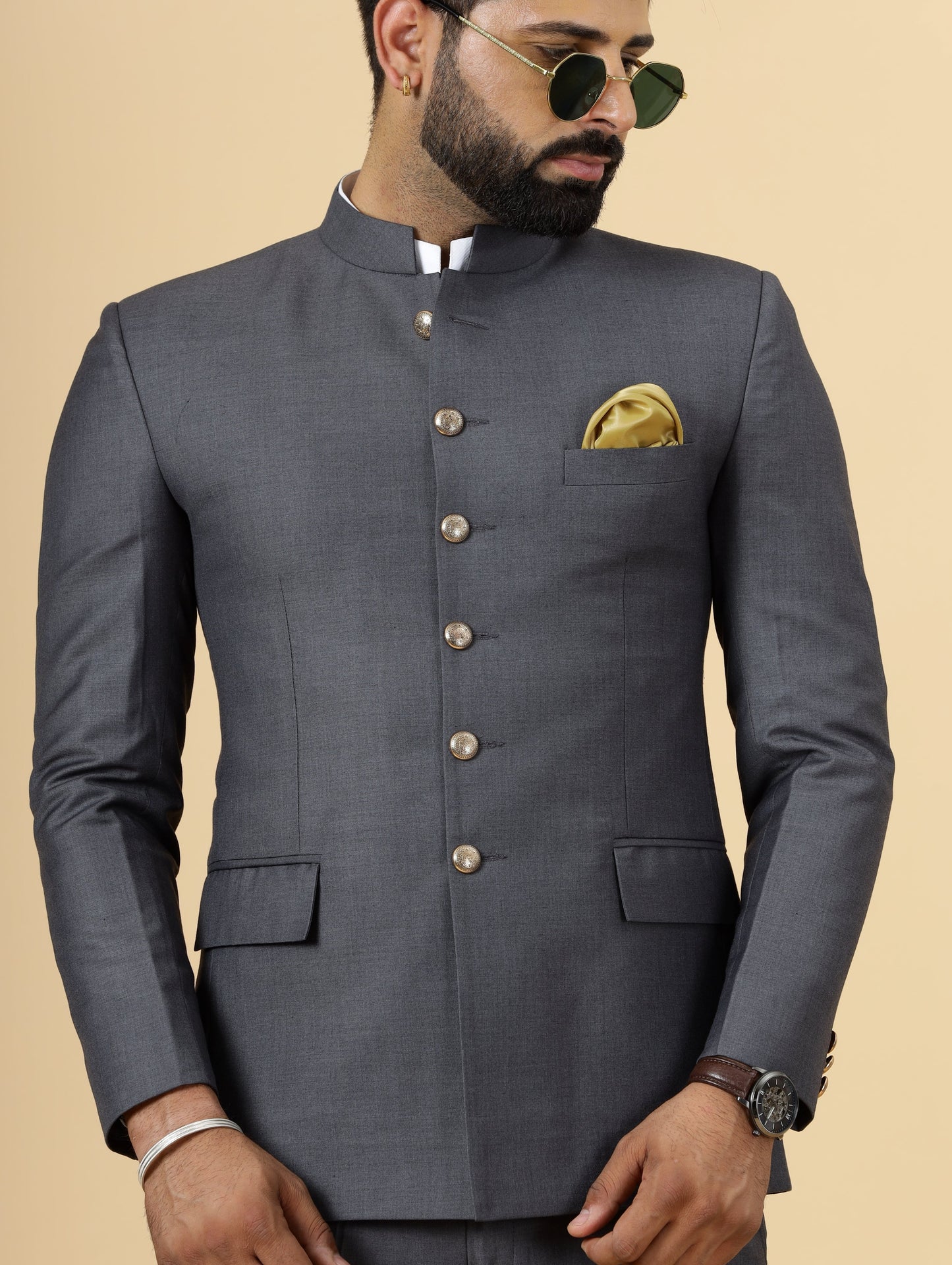 Traditional Charcoal Grey Jodhpuri Suit | Perfect for Wedding and Casual wear|