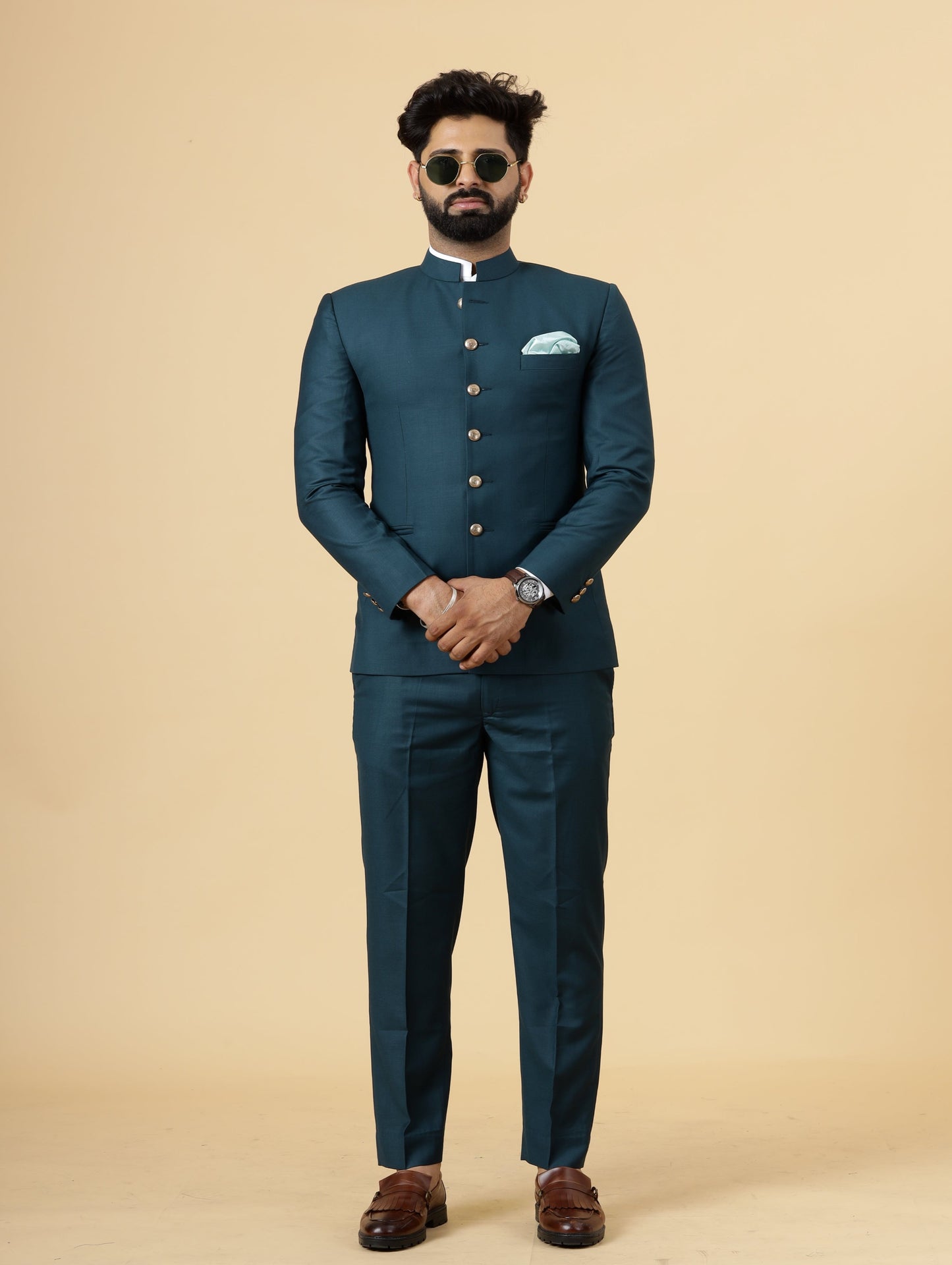 Traditional Teal Jodhpuri Suit | Perfect for Wedding and Casual wear|