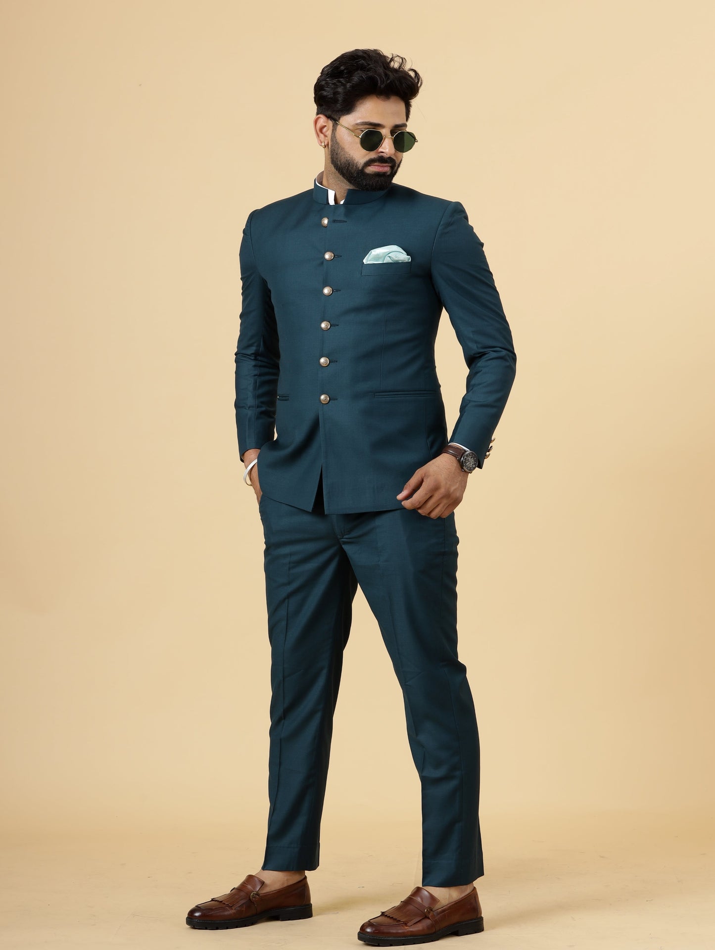 Traditional Teal Jodhpuri Suit | Perfect for Wedding and Casual wear|