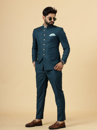 Traditional Teal Jodhpuri Suit | Perfect for Wedding and Casual wear|