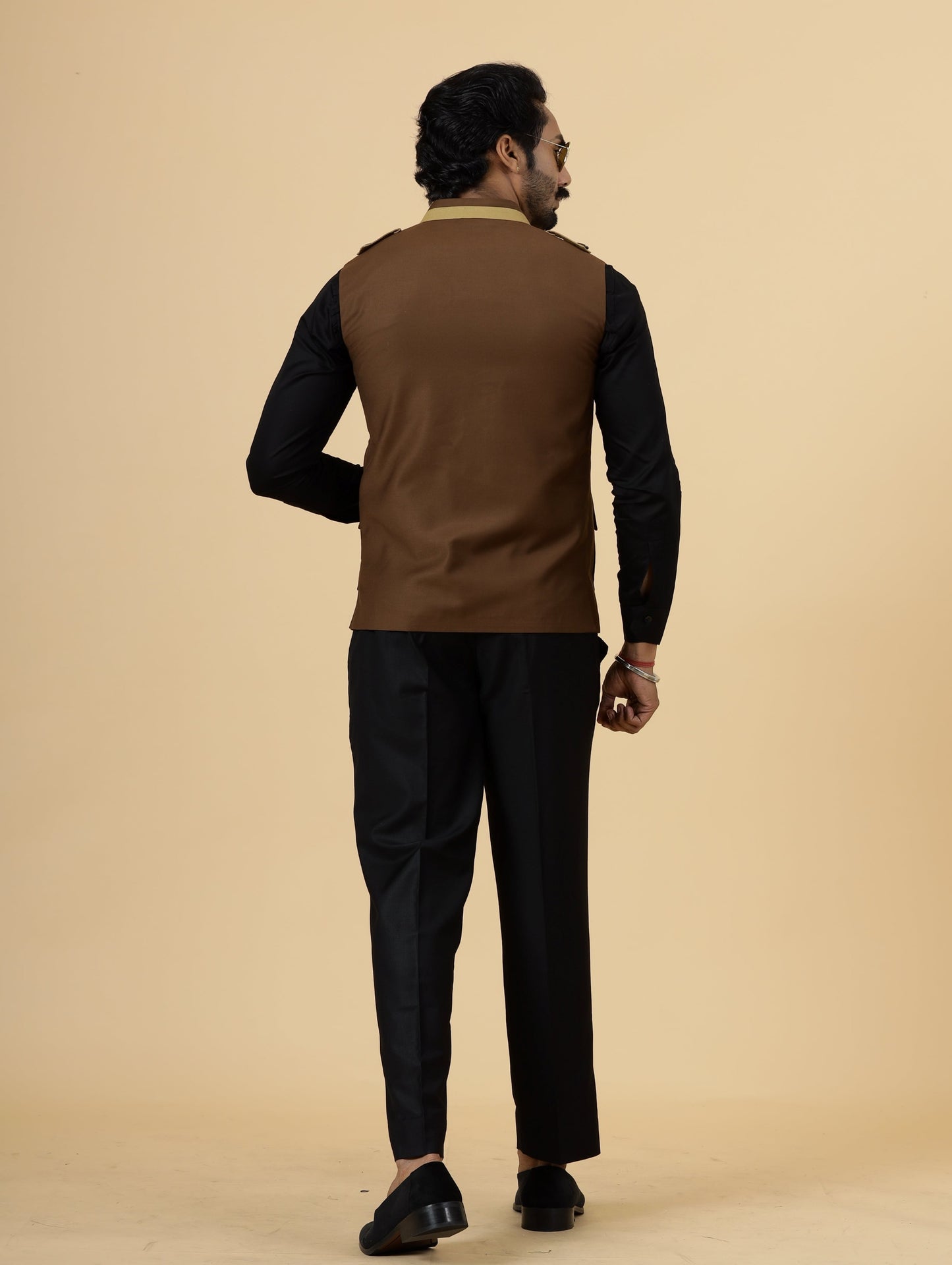 Almond Brown Semi-Hunting Rajputana Jacket