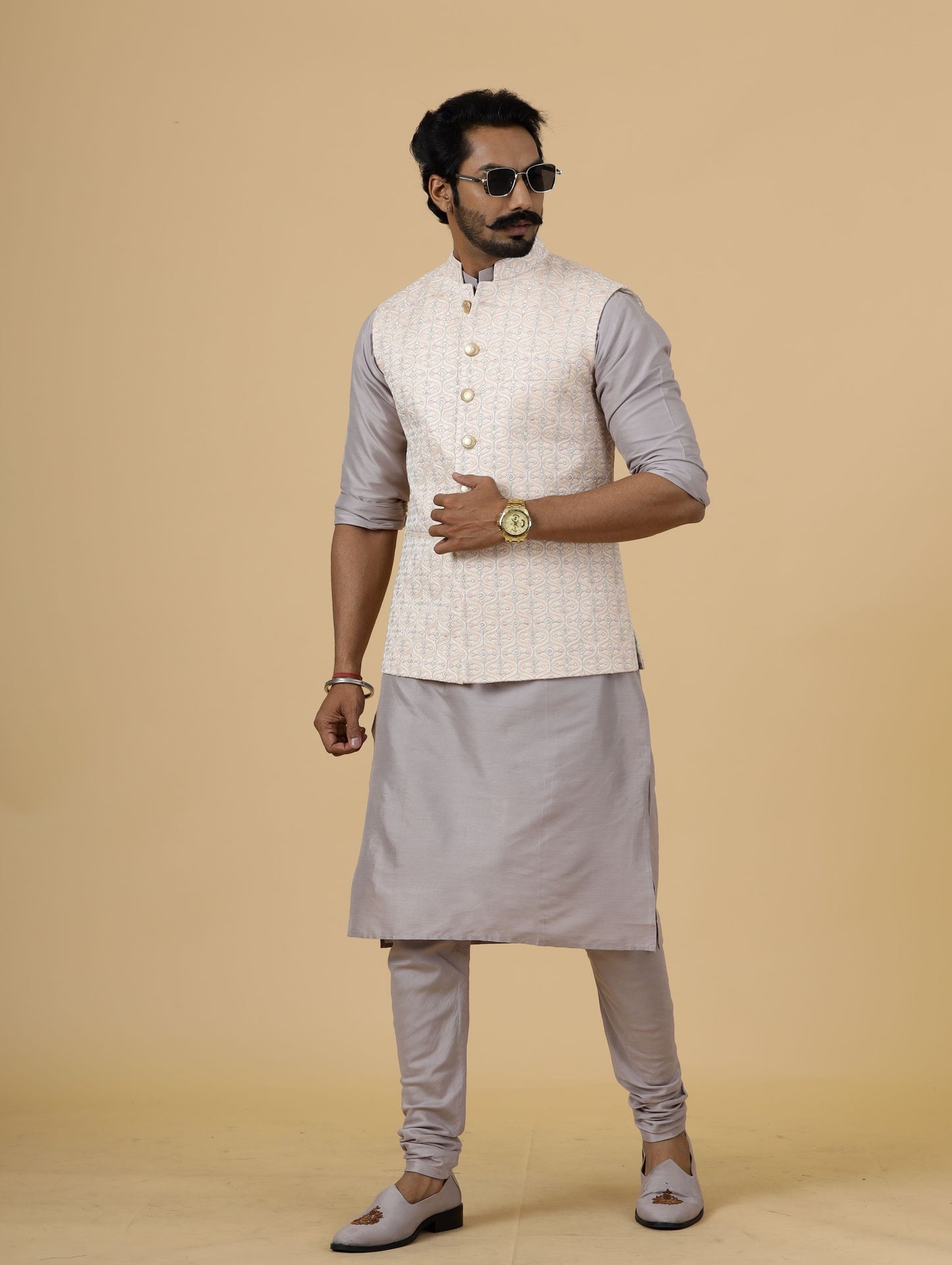 men's kurta jacket set