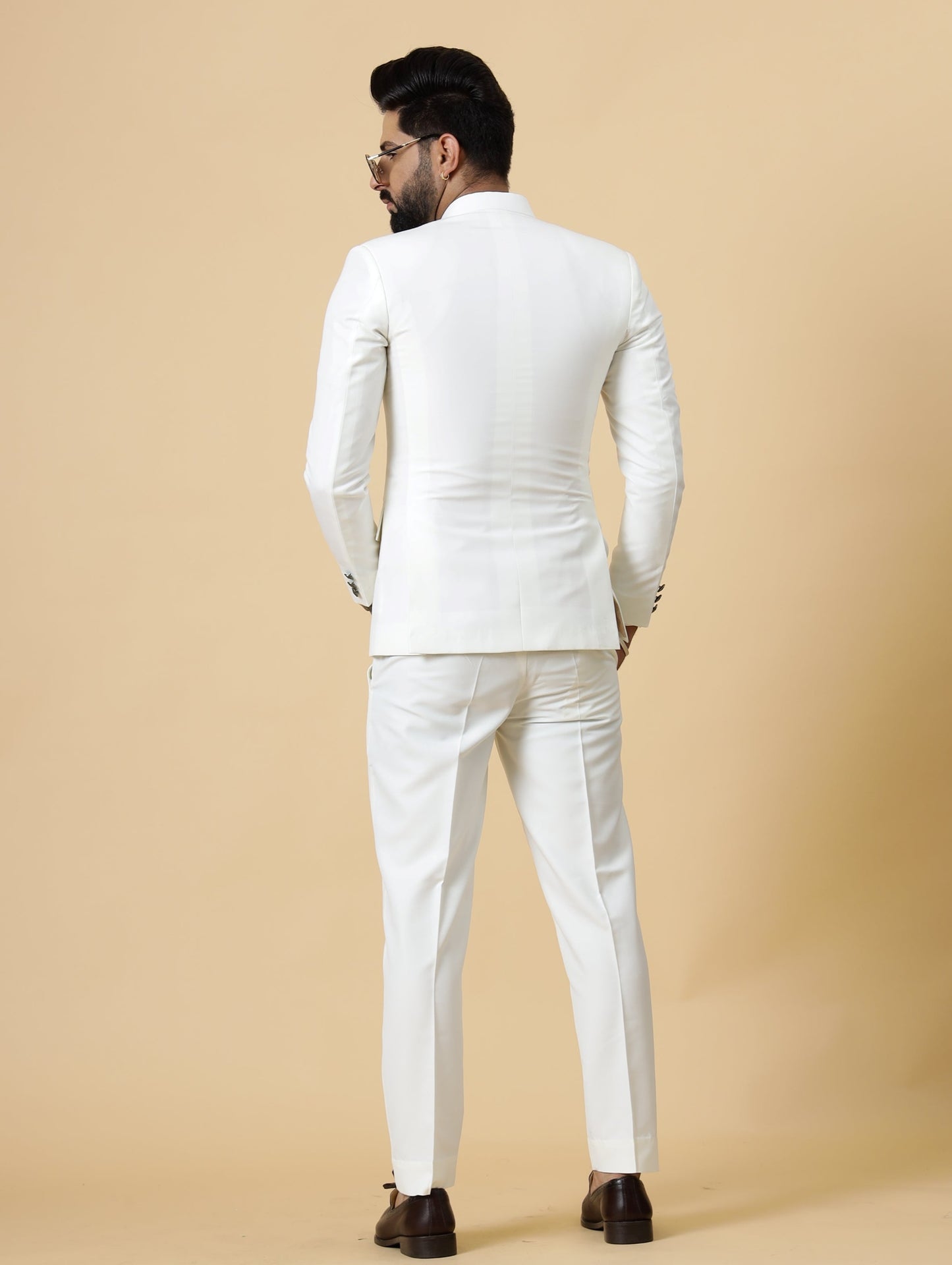 Alluring White Aari Embroidered Jodhpuri Suit for Men