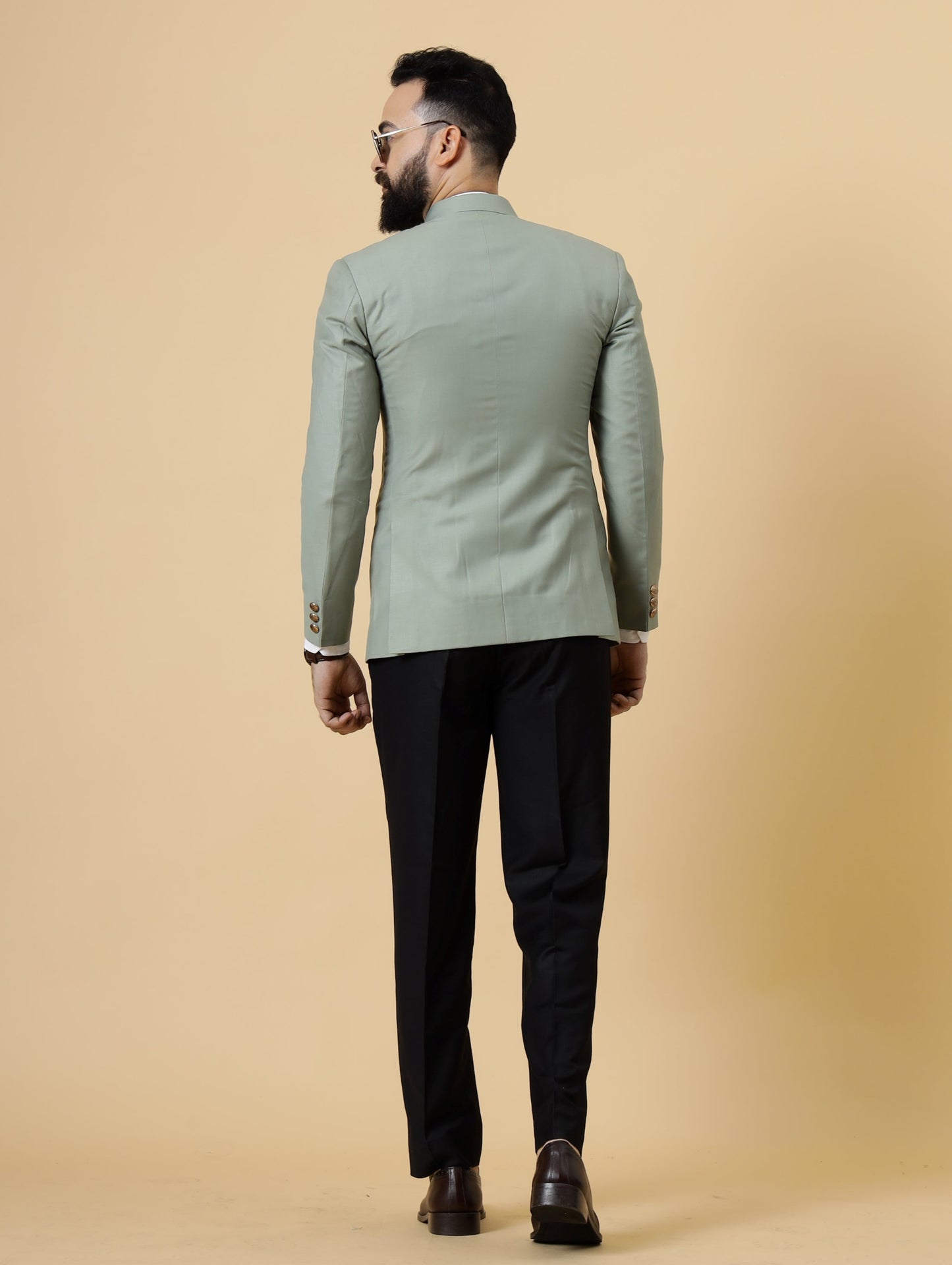 Moss Green Jodhpuri Blazer with Black Trouser| Perfect for Wedding and Casual wear|