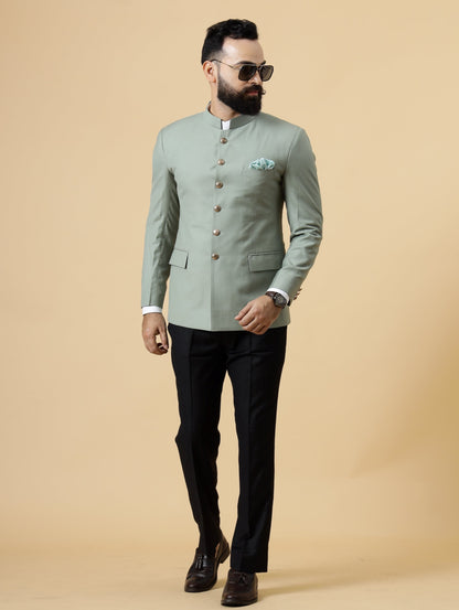 Moss Green Jodhpuri Blazer with Black Trouser| Perfect for Wedding and Casual wear|