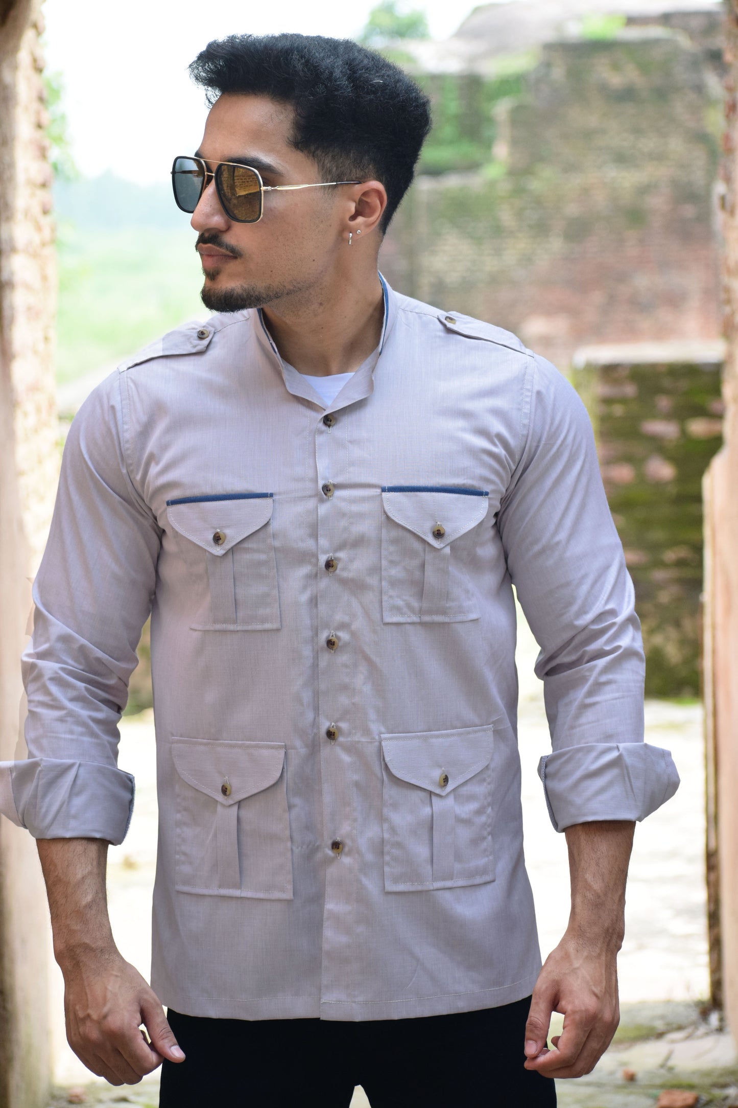 Steel Grey Sentinel Hunting Style Shirt