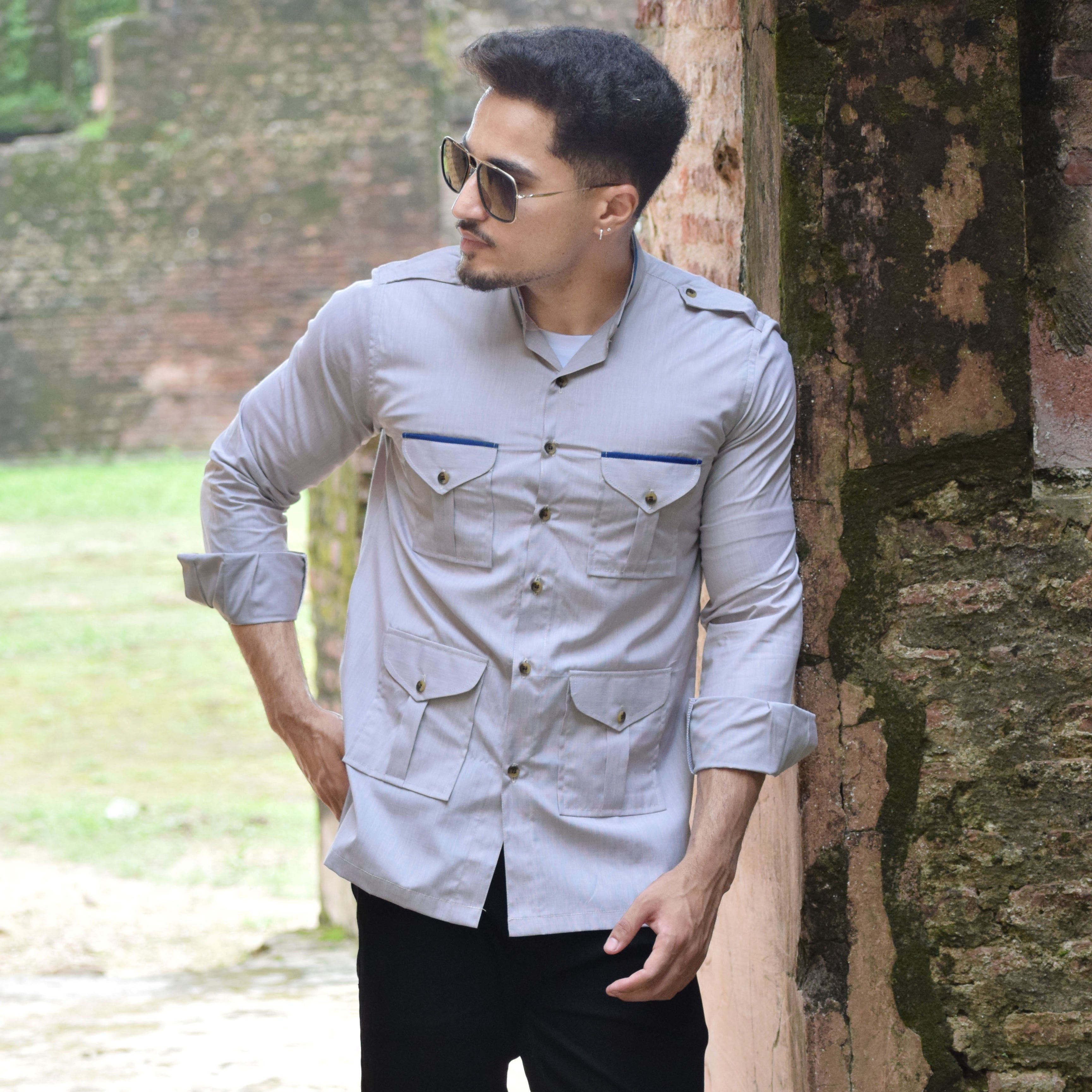 Sentinel Chem Style Steel Grey Sentinel Hunting Style Shirt – Rajanyas
