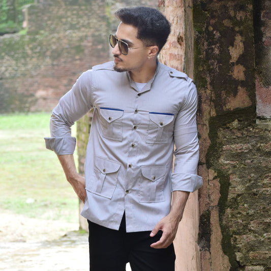 Steel Grey Sentinel Hunting Style Shirt