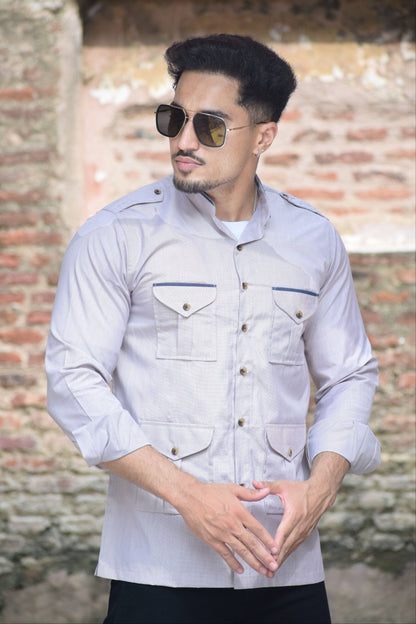 Steel Grey Sentinel Hunting Style Shirt