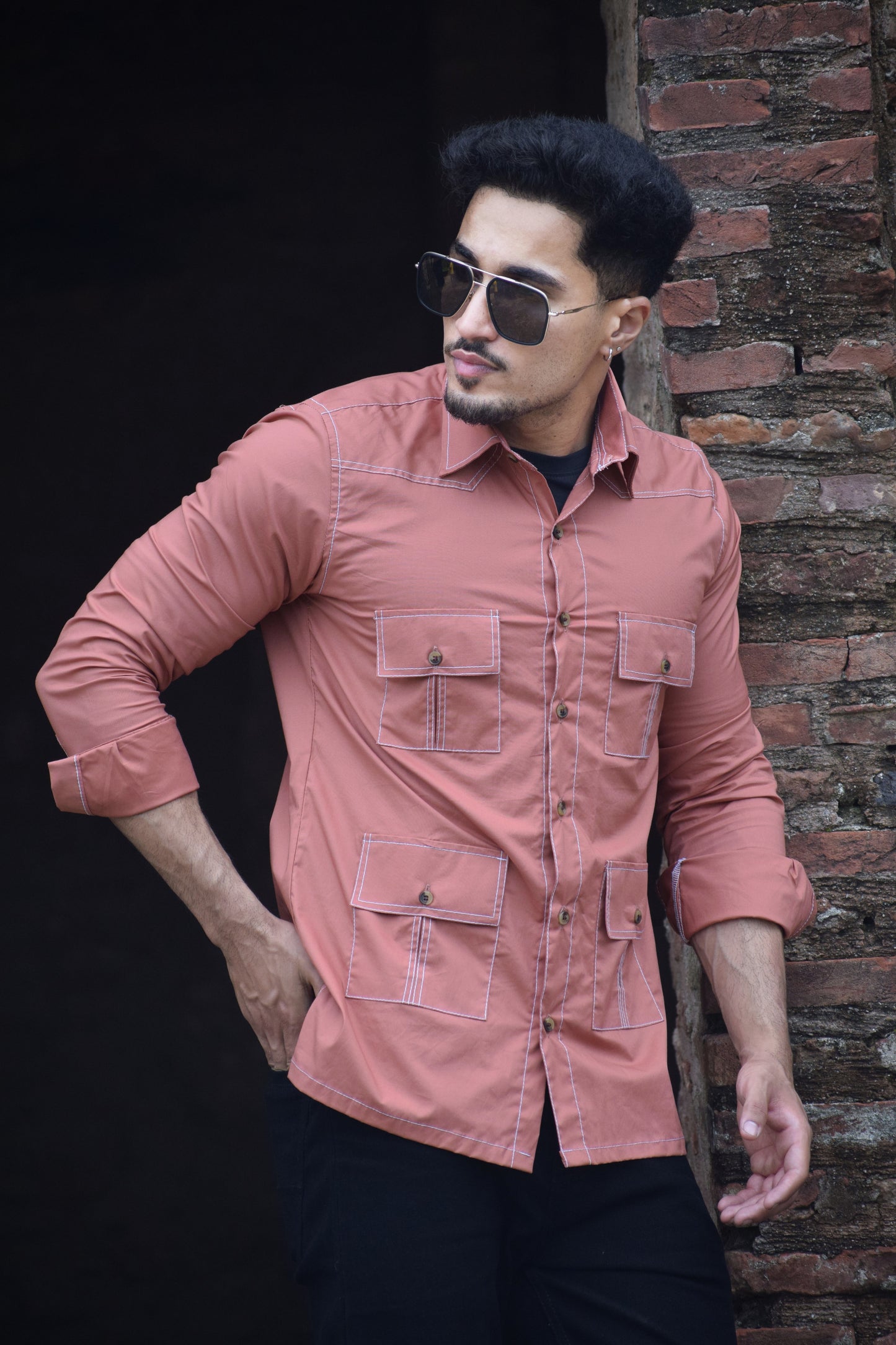 The Terracotta Patrol Hunting Shirt - Contrast Stitch