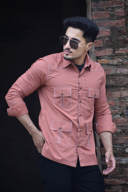 The Terracotta Patrol Hunting Shirt - Contrast Stitch