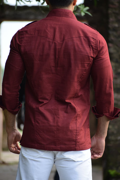The Chittor Ember Linen Hunting Shirt