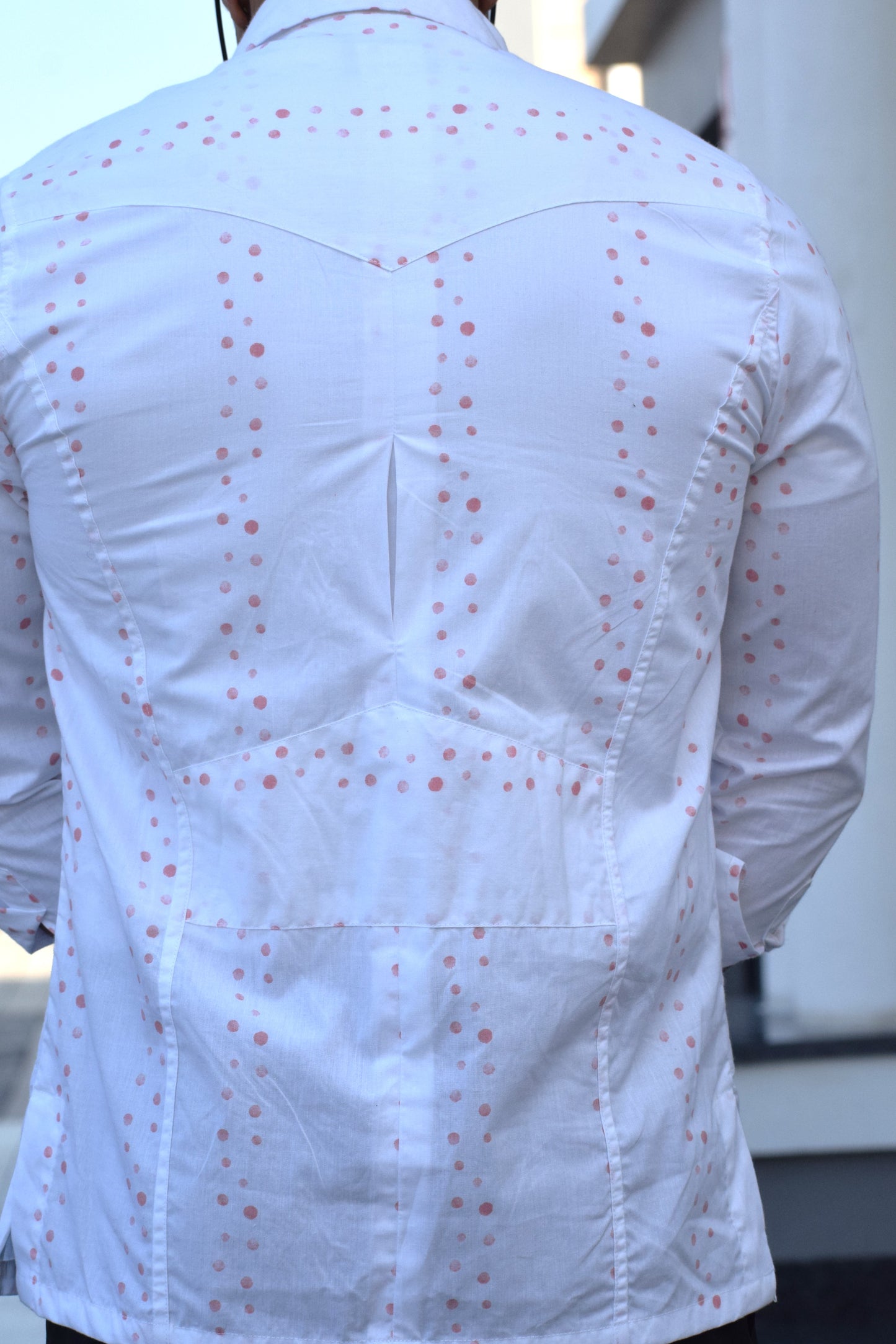 White Printed Vintage Hunting Style Shirt