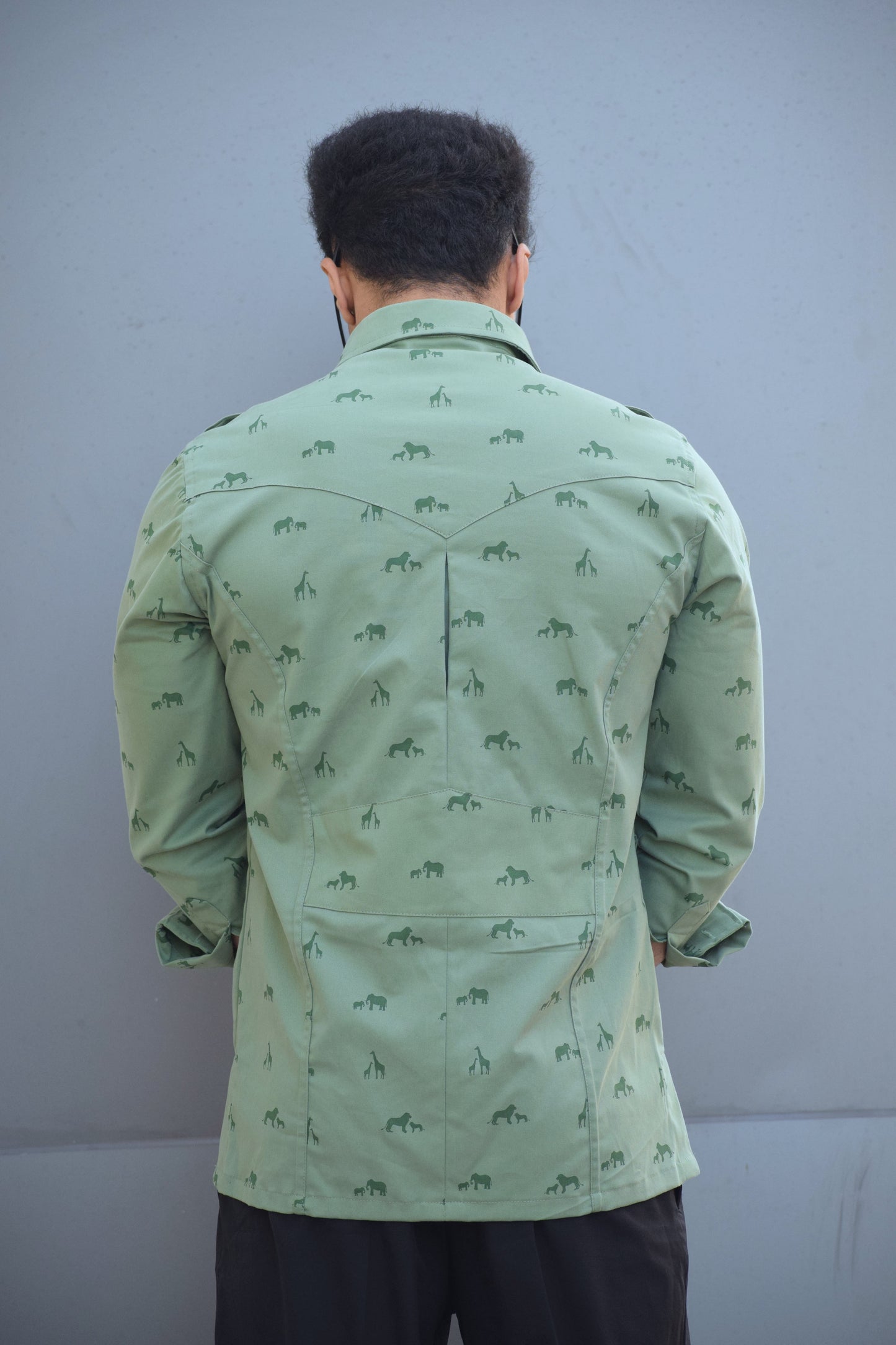 Mint Green Safari Spirit Hunting Style Shirt